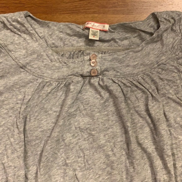 Lux Urban Outfitters Grey rouched 3/4 t-shirt - Picture 2 of 3